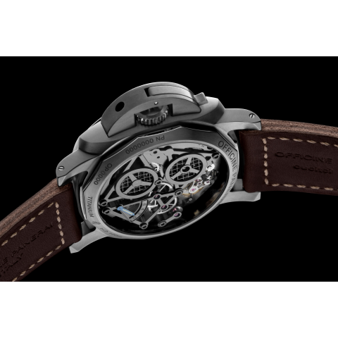 Panerai Lo Scienziato Luminor 1950 Tourbillon GMT Titanio 47mm PAM 578 47mm Manual Wind US Panerai Official Website