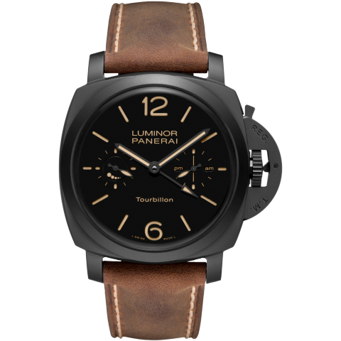 Panerai Luminor 1950 Tourbillon GMT Automatic Ceramica 48mm PAM 396 48mm Manual Wind US Panerai Official Website